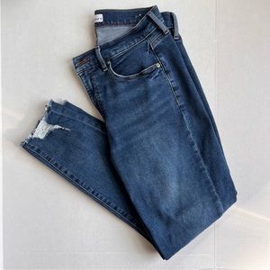 LOFT High Rise Frayed Hem Jeans